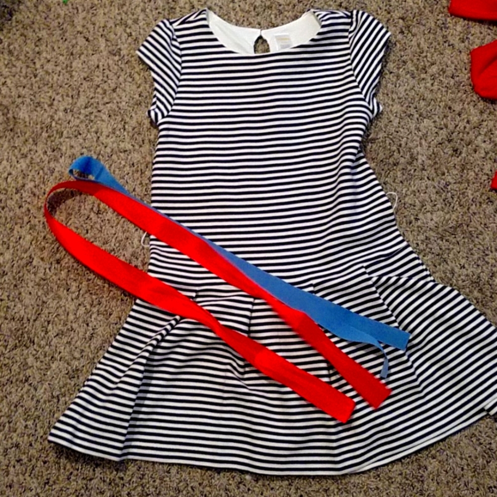 Navy striped dress